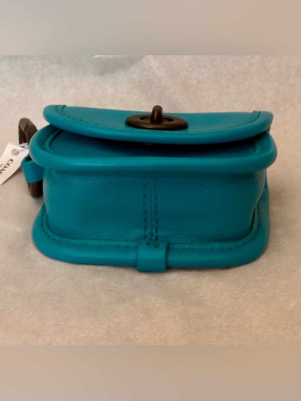 Coach Heritage Turnlock Blue/Turquoise Bag Charm / Mini Card Case # C3163 NWT - Picture 8 of 11